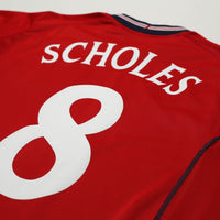 2002/04 Scholes #8 England Vintage Umbro Away Football Shirt (M) Argentina WC