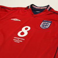 2002/04 Scholes #8 England Vintage Umbro Away Football Shirt (M) Argentina WC