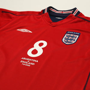 2002/04 Scholes #8 England Vintage Umbro Away Football Shirt (M) Argentina WC