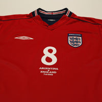 2002/04 Scholes #8 England Vintage Umbro Away Football Shirt (M) Argentina WC