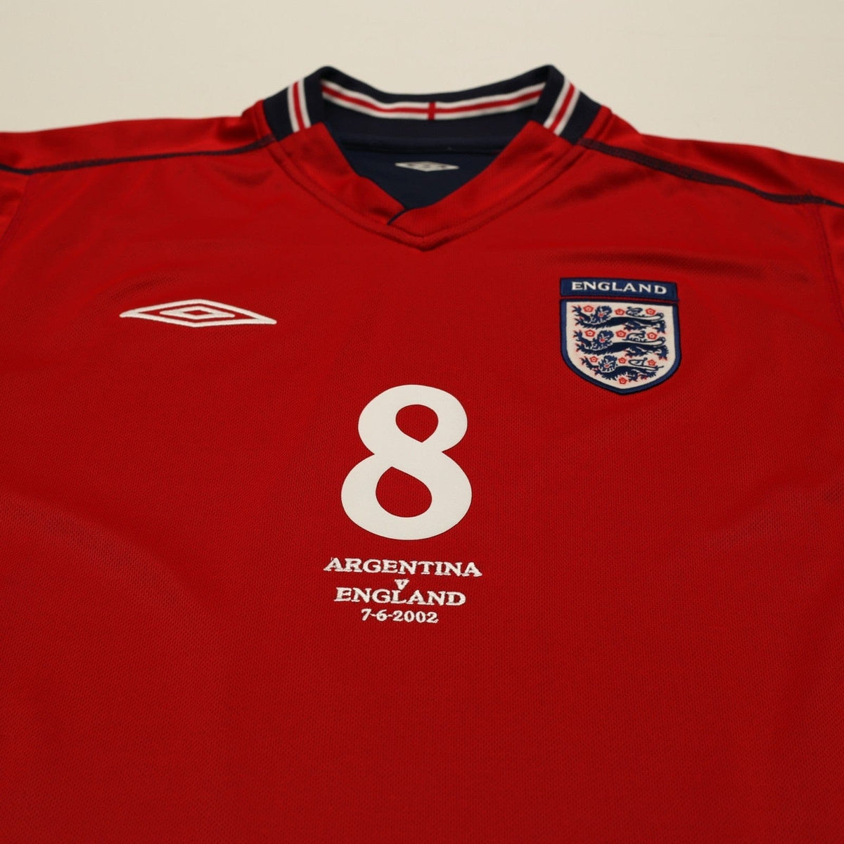 2002/04 Scholes #8 England Vintage Umbro Away Football Shirt (M) Argentina WC