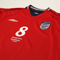 2002/04 Scholes #8 England Vintage Umbro Away Football Shirt (XXL) Argentina WC