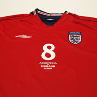 2002/04 Scholes #8 England Vintage Umbro Away Football Shirt (XXL) Argentina WC