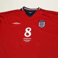 2002/04 Scholes #8 England Vintage Umbro Away Football Shirt (XXL) Argentina WC