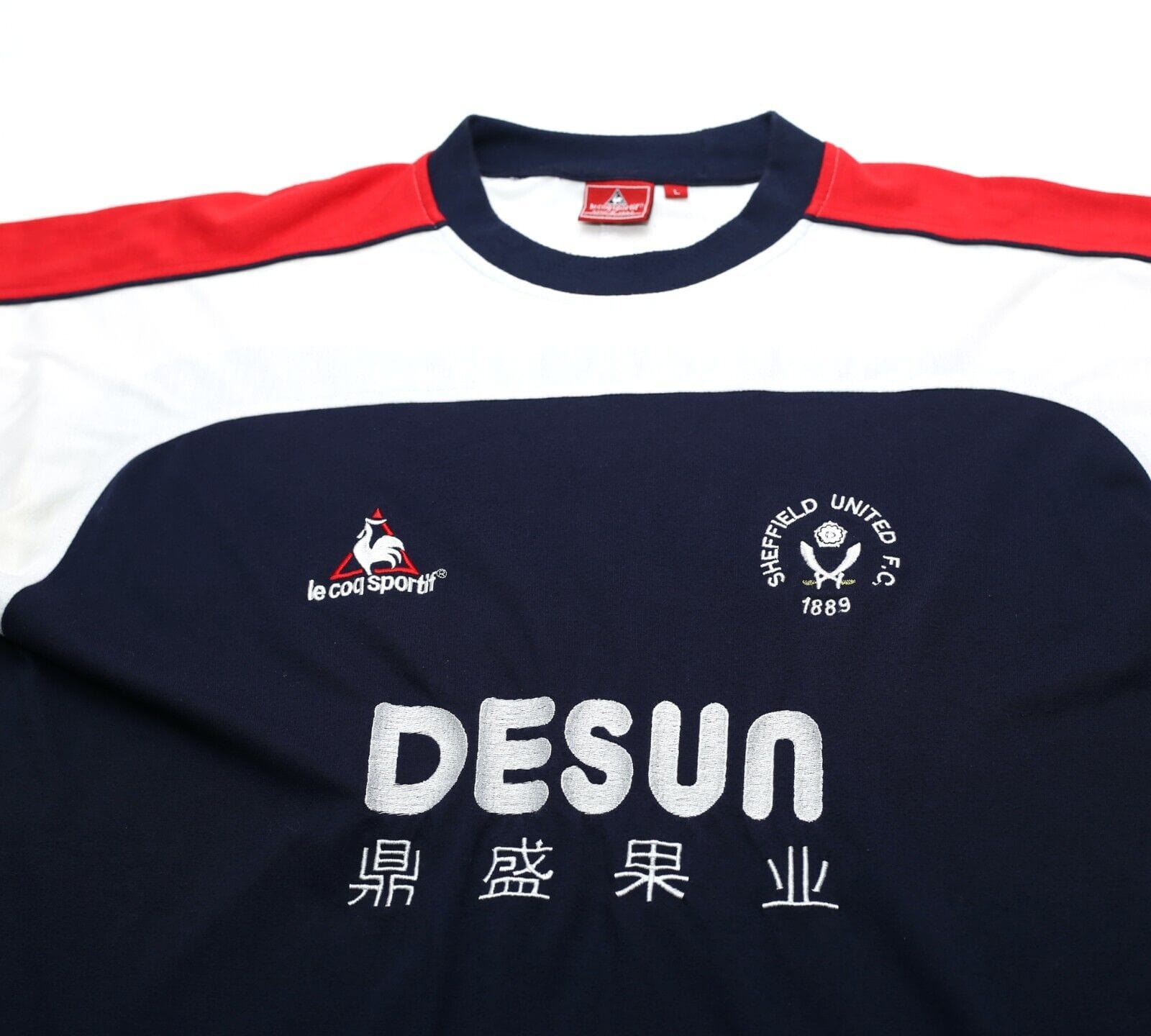 2002/04 SHEFFIELD UNITED Vintage le coq sportif Football Cotton Tee Shirt (L)