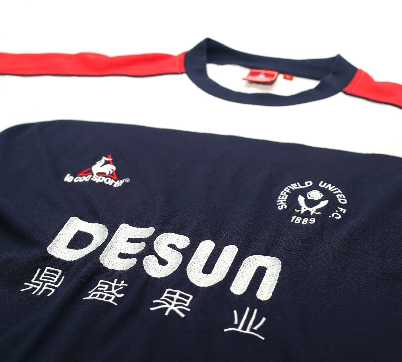 2002/04 SHEFFIELD UNITED Vintage le coq sportif Football Cotton Tee Shirt (L)