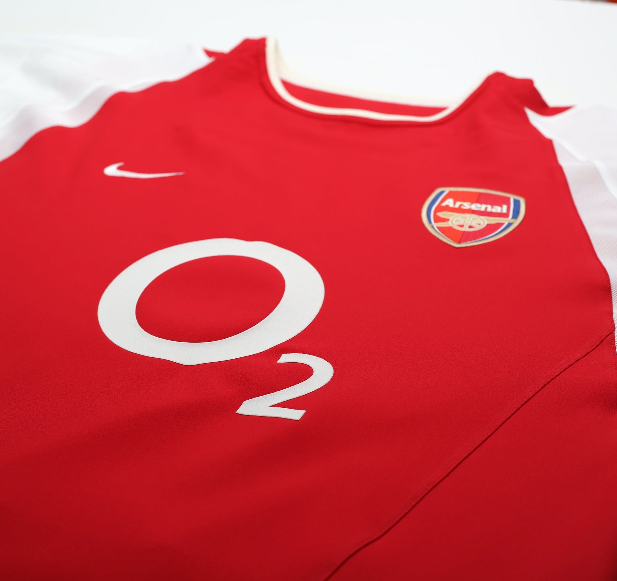 2002/04 VIEIRA #4 Arsenal Vintage Nike Home L/S Football Shirt (L)