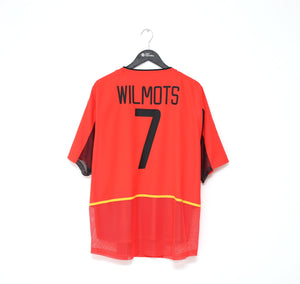 2002/04 WILMOTS #7 Belgium Nike World Cup 02 Away Football Player Issue Shirt (XL)