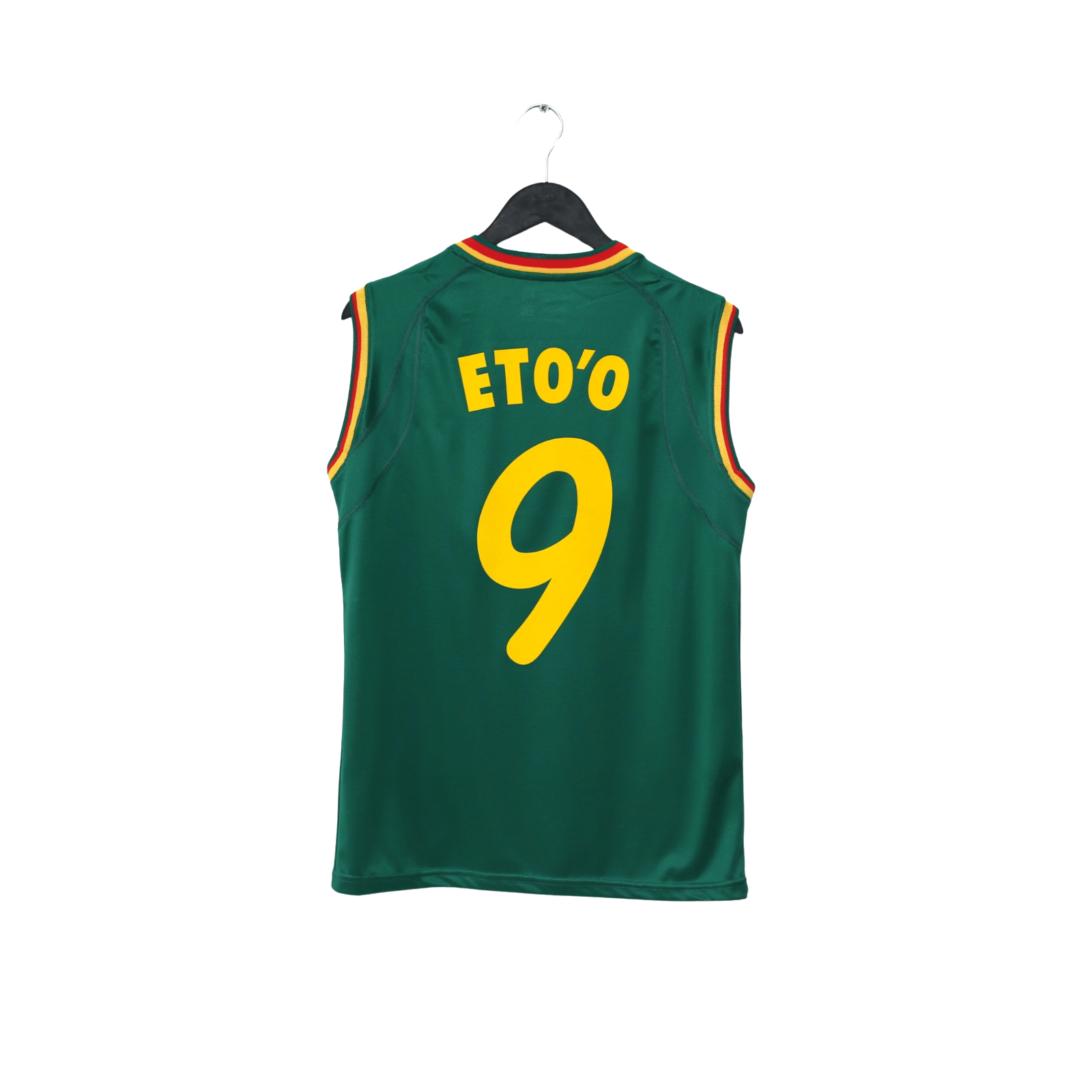 2002 Eto'o #9 Cameroon Vintage PUMA Football Shirt Vest (M) World Cup
