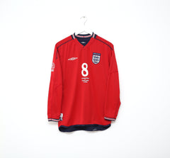 2002 SCHOLES #8 England Vintage Umbro WC LS Away Football