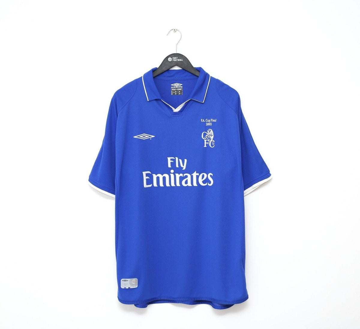 2002 TERRY #26 Chelsea Vintage Umbro FA CUP FINAL Home Football Shirt (XL)
