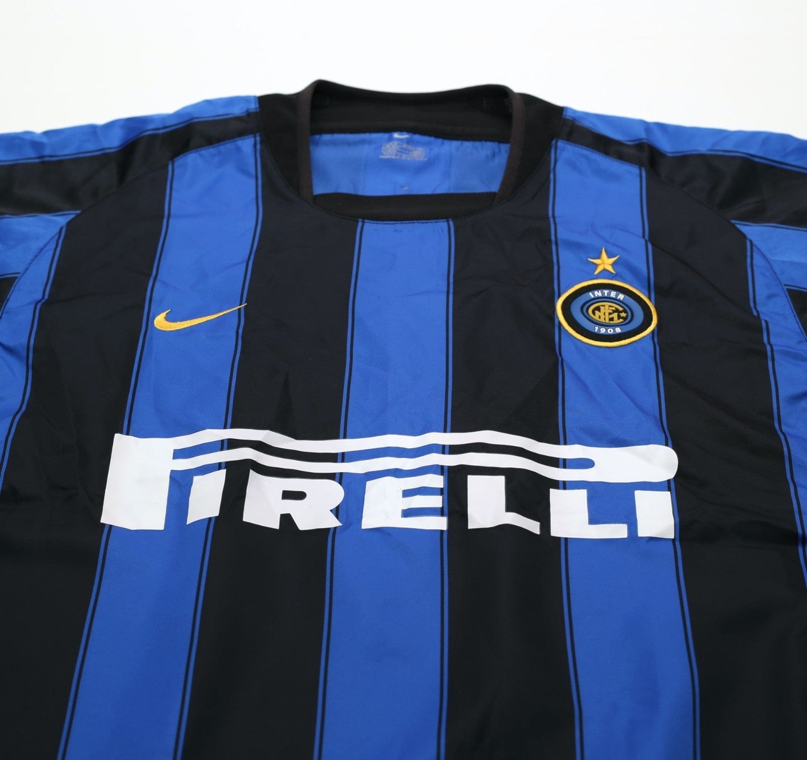 2003/04 ADRIANO #10 Inter Milan Vintage Nike Home Football Shirt (M)