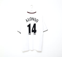 2003/04 ALONSO #14 Liverpool Vintage Reebok Away Football Shirt (XL)