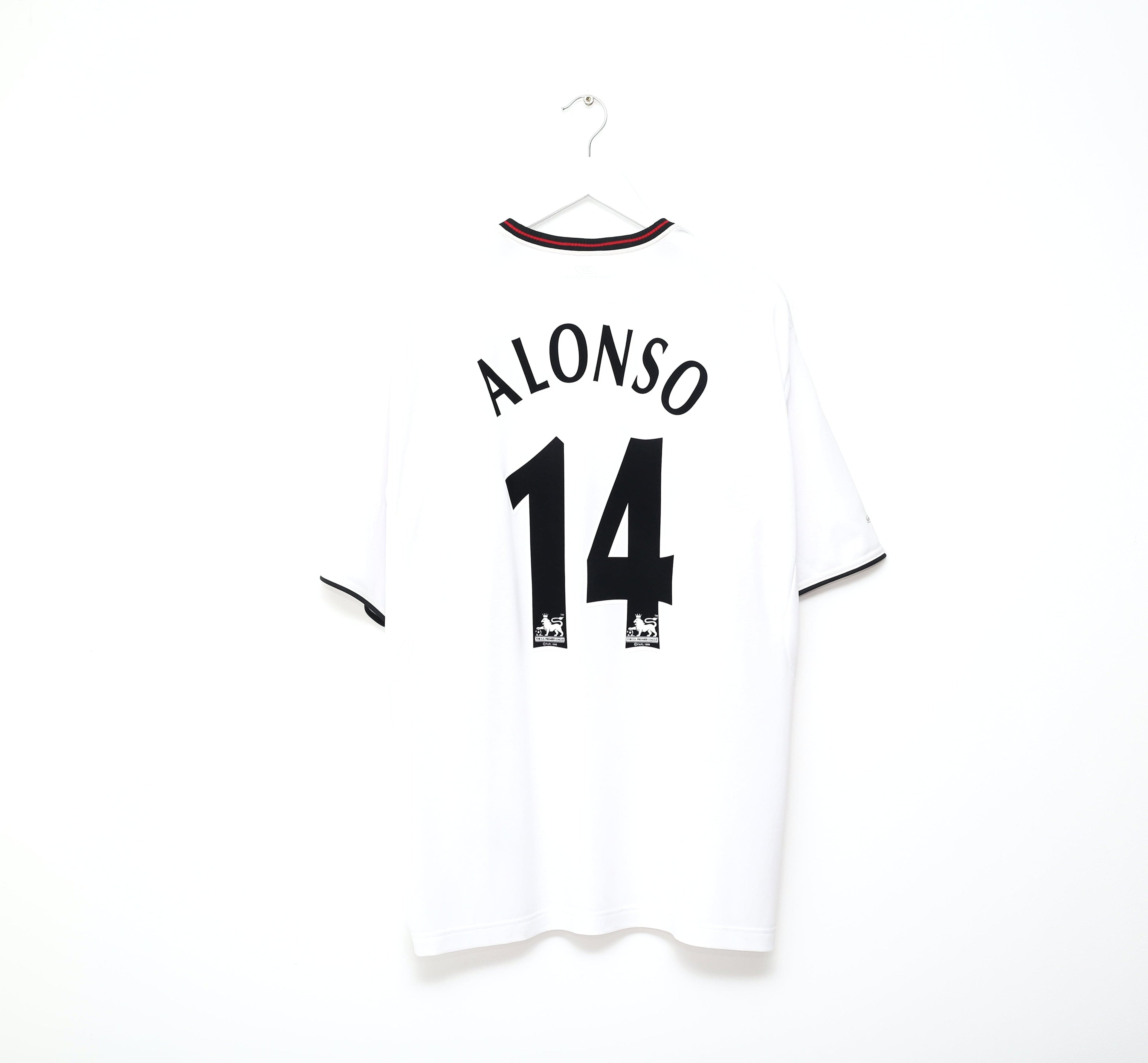 2003/04 ALONSO #14 Liverpool Vintage Reebok Away Football Shirt (XL)