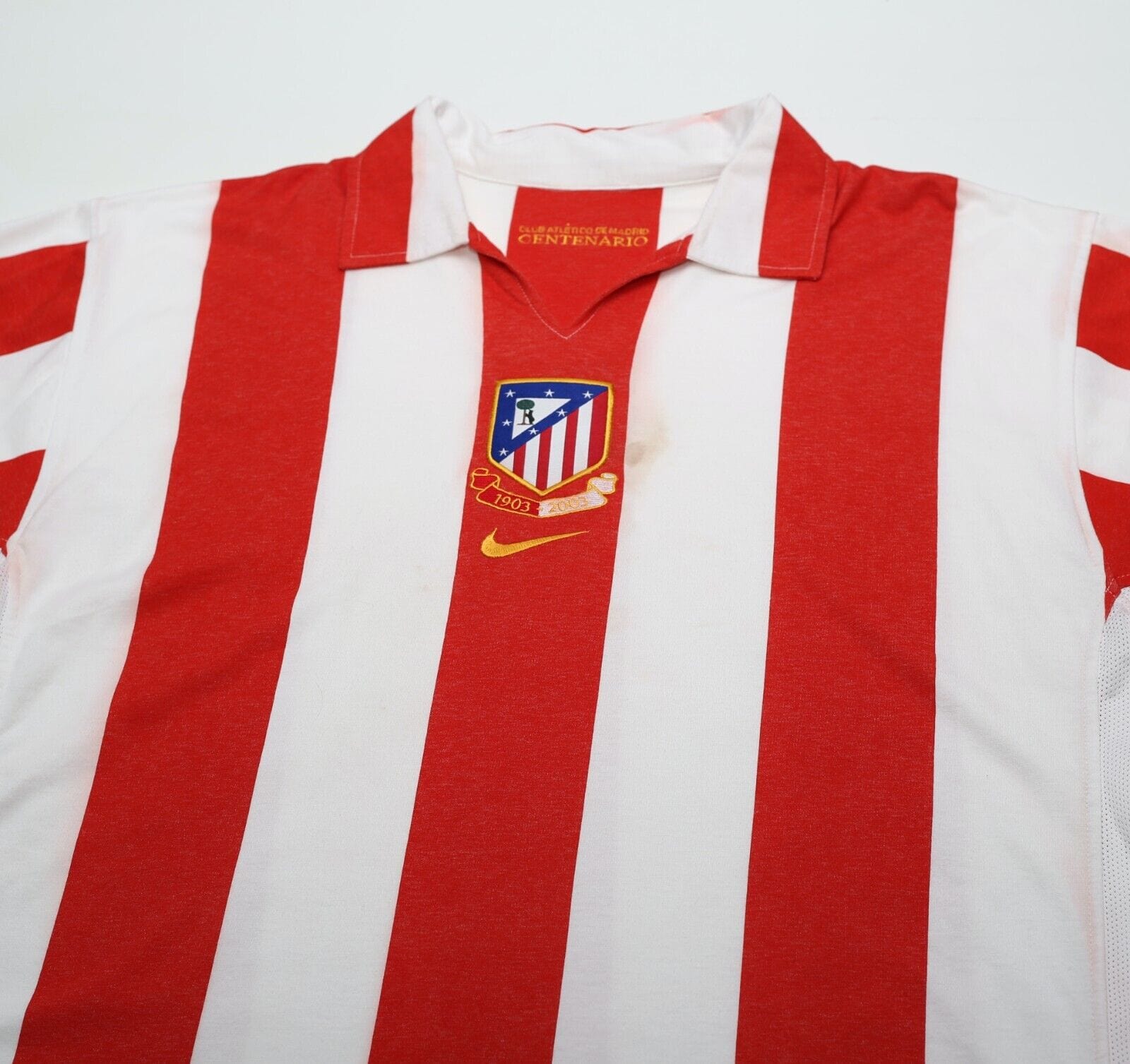 2003/04 ATLETICO MADRID Vintage Nike Centenary Home Football Shirt (XL)