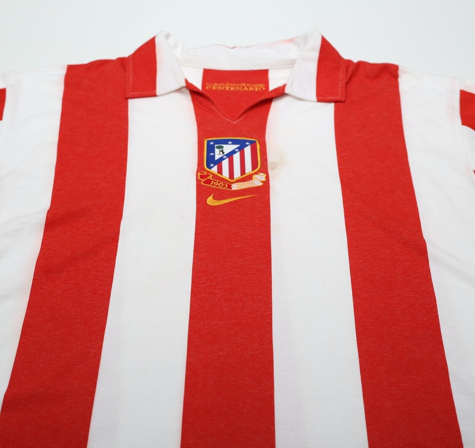 2003/04 ATLETICO MADRID Vintage Nike Centenary Home Football Shirt (XL)