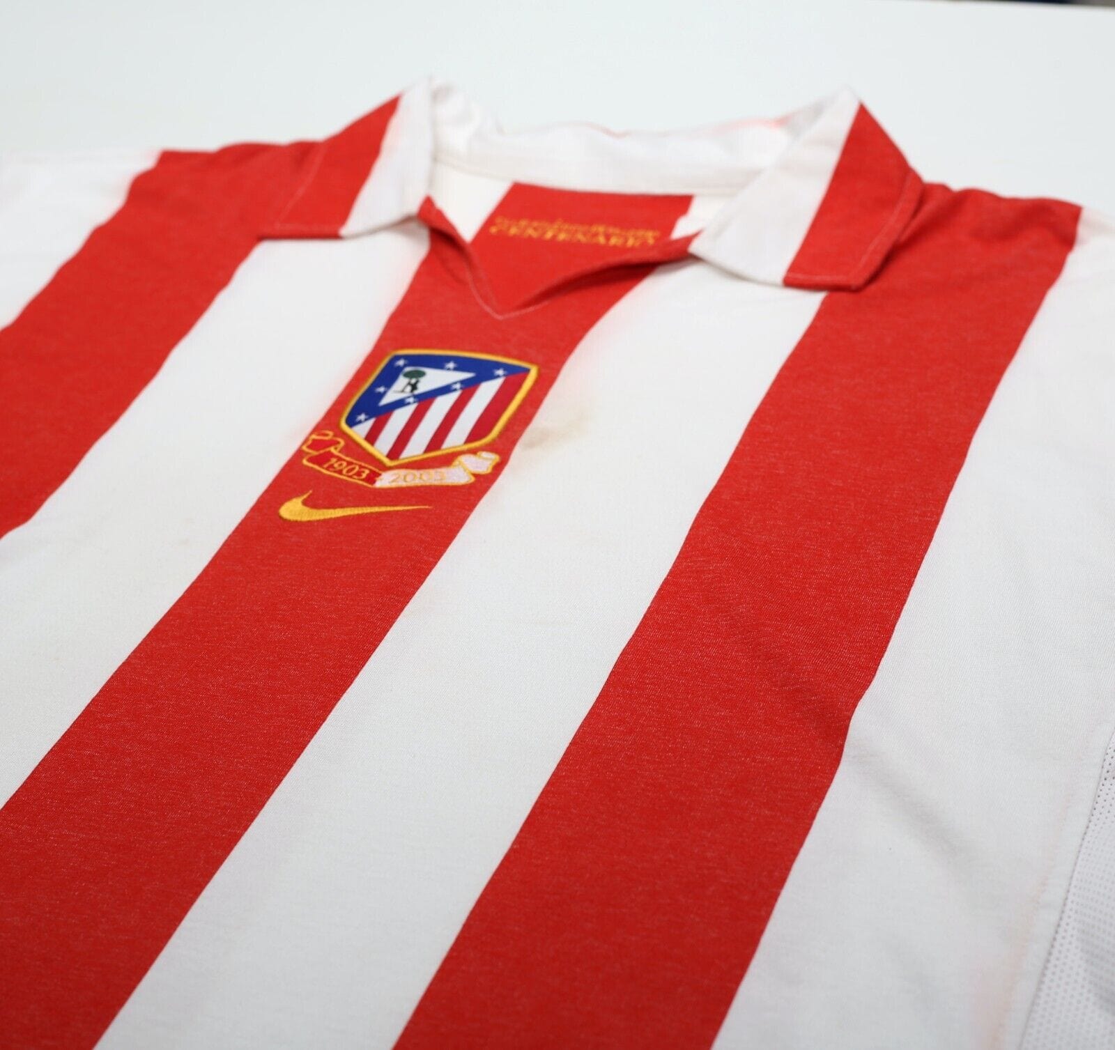 2003/04 ATLETICO MADRID Vintage Nike Centenary Home Football Shirt (XL)