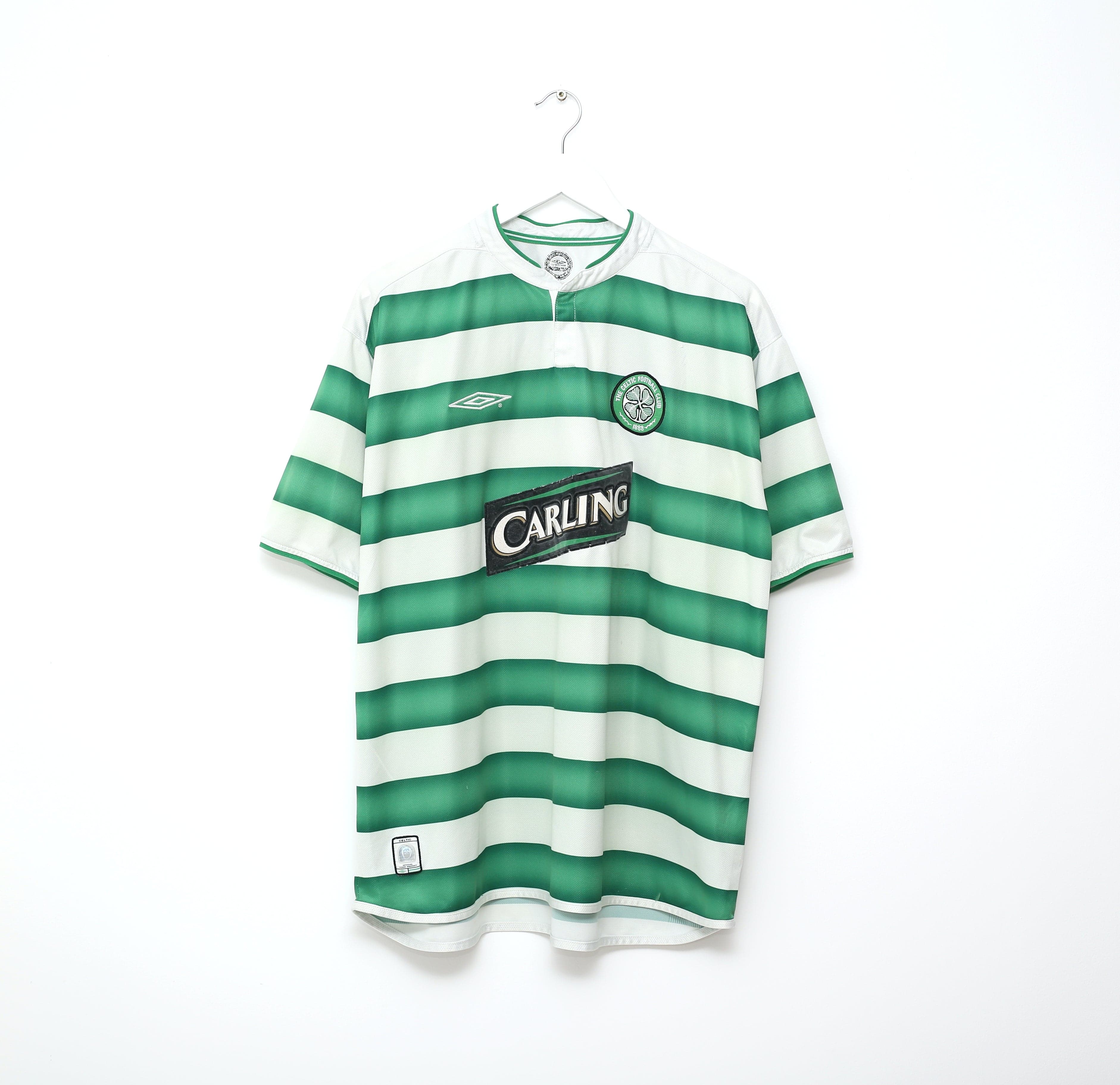 2003/04 Celtic Home Football Shirt (L) Umbro #7 Larsson – Football