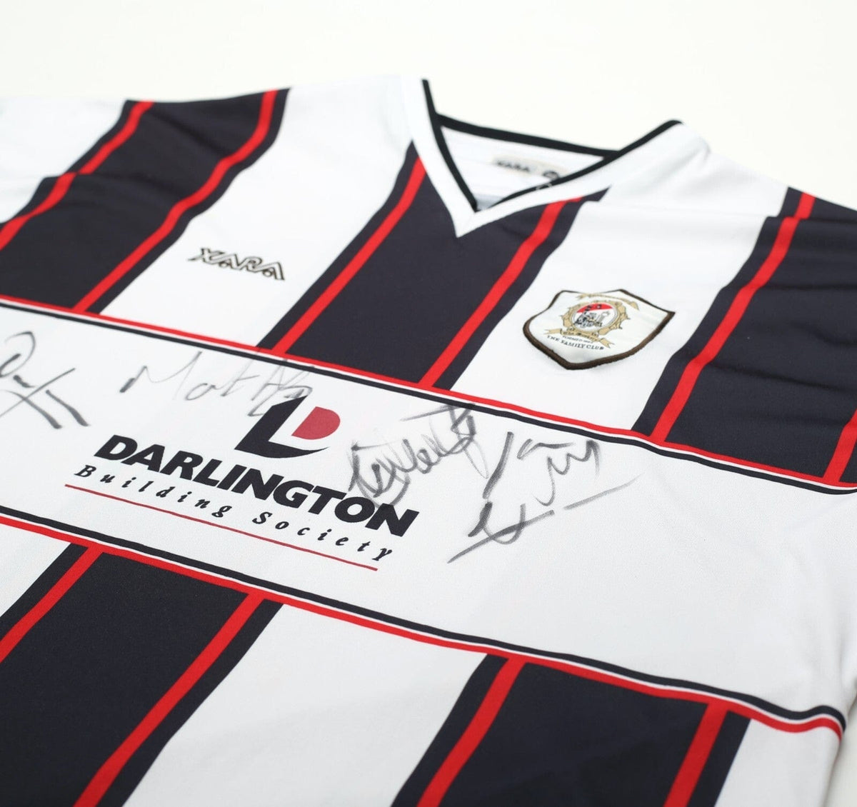 2003/04 DARLINGTON Vintage XARA Home Football Shirt (XL) Signed