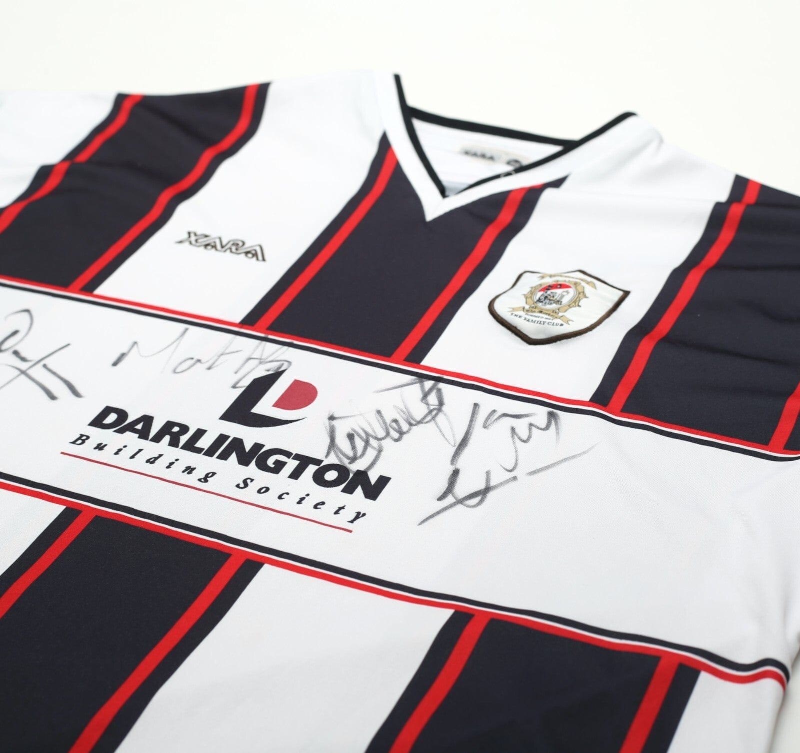 2003/04 DARLINGTON Vintage XARA Home Football Shirt (XL) Signed