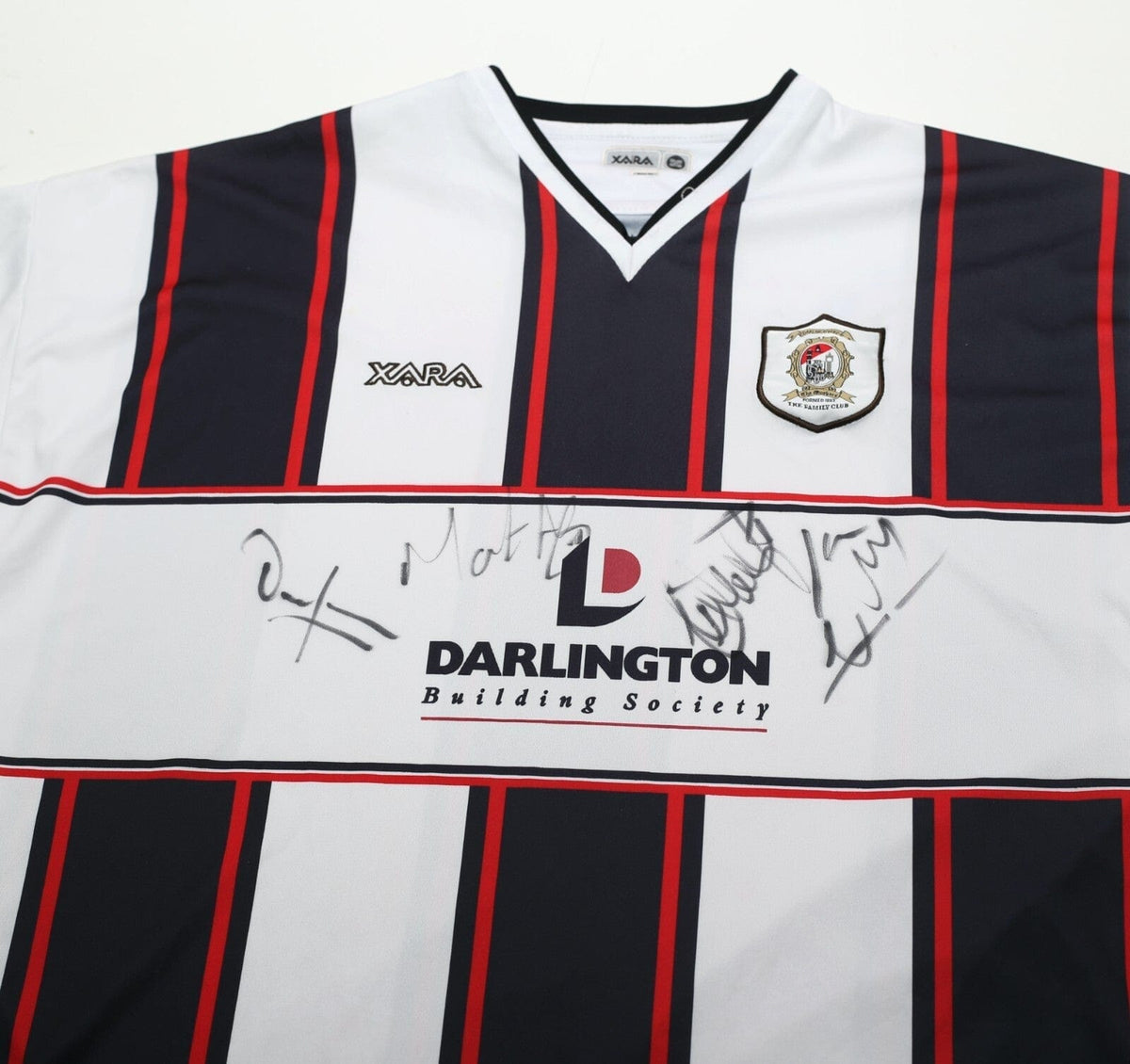 2003/04 DARLINGTON Vintage XARA Home Football Shirt (XL) Signed