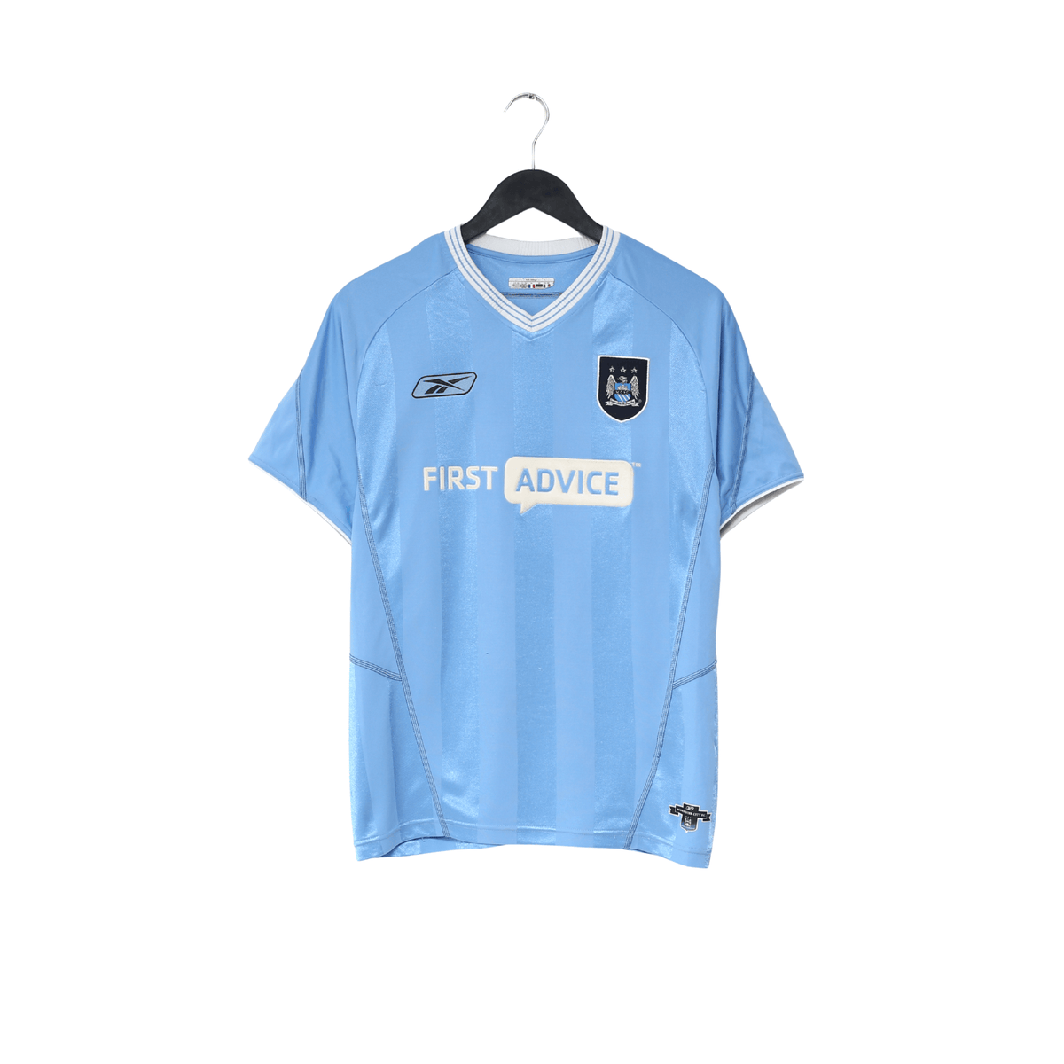 2003/04 FOWLER #8 Manchester City Vintage Reebok Home Football Shirt (S)