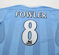 2003/04 FOWLER #8 Manchester City Vintage Reebok Home Football Shirt (S)