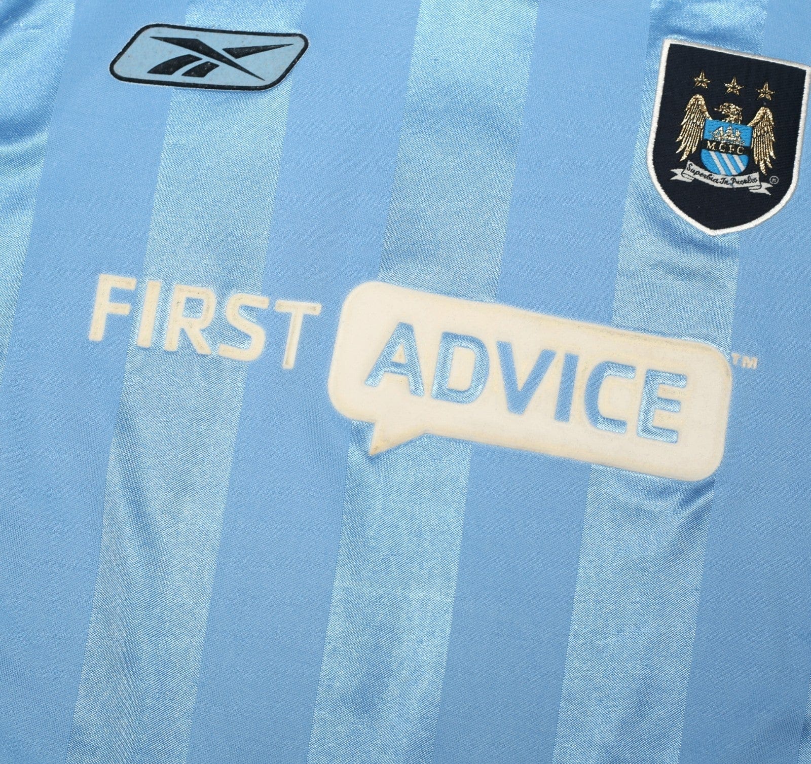 2003/04 FOWLER #8 Manchester City Vintage Reebok Home Football Shirt (S)