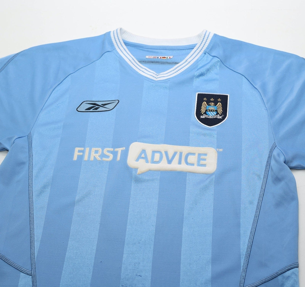 2003/04 FOWLER #8 Manchester City Vintage Reebok Home Football Shirt (S)