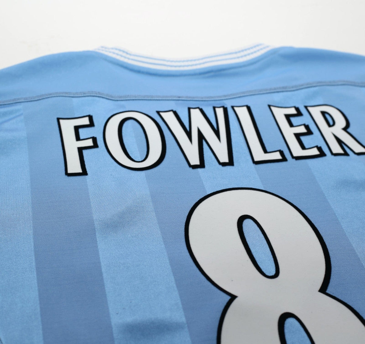 2003/04 FOWLER #8 Manchester City Vintage Reebok Home Football Shirt (S)