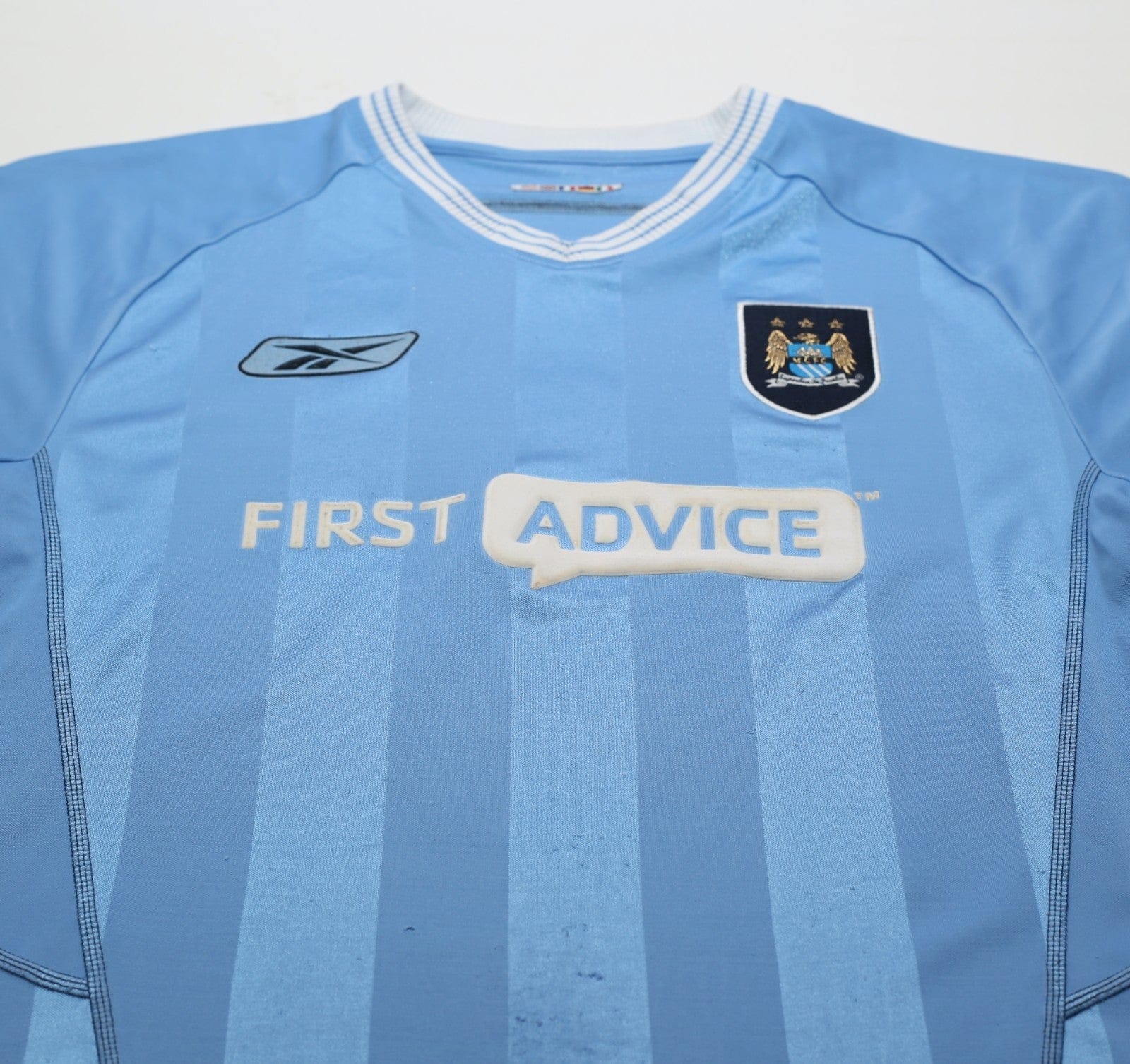 2003/04 FOWLER #8 Manchester City Vintage Reebok Home Football Shirt (S)