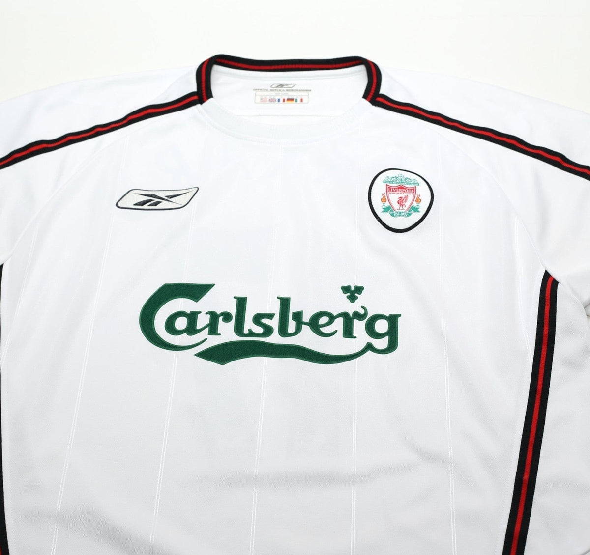 2003/04 GERRARD #17 Liverpool Vintage Reebok Away Football Shirt (L)