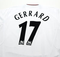 2003/04 GERRARD #17 Liverpool Vintage Reebok Away Football Shirt (L)