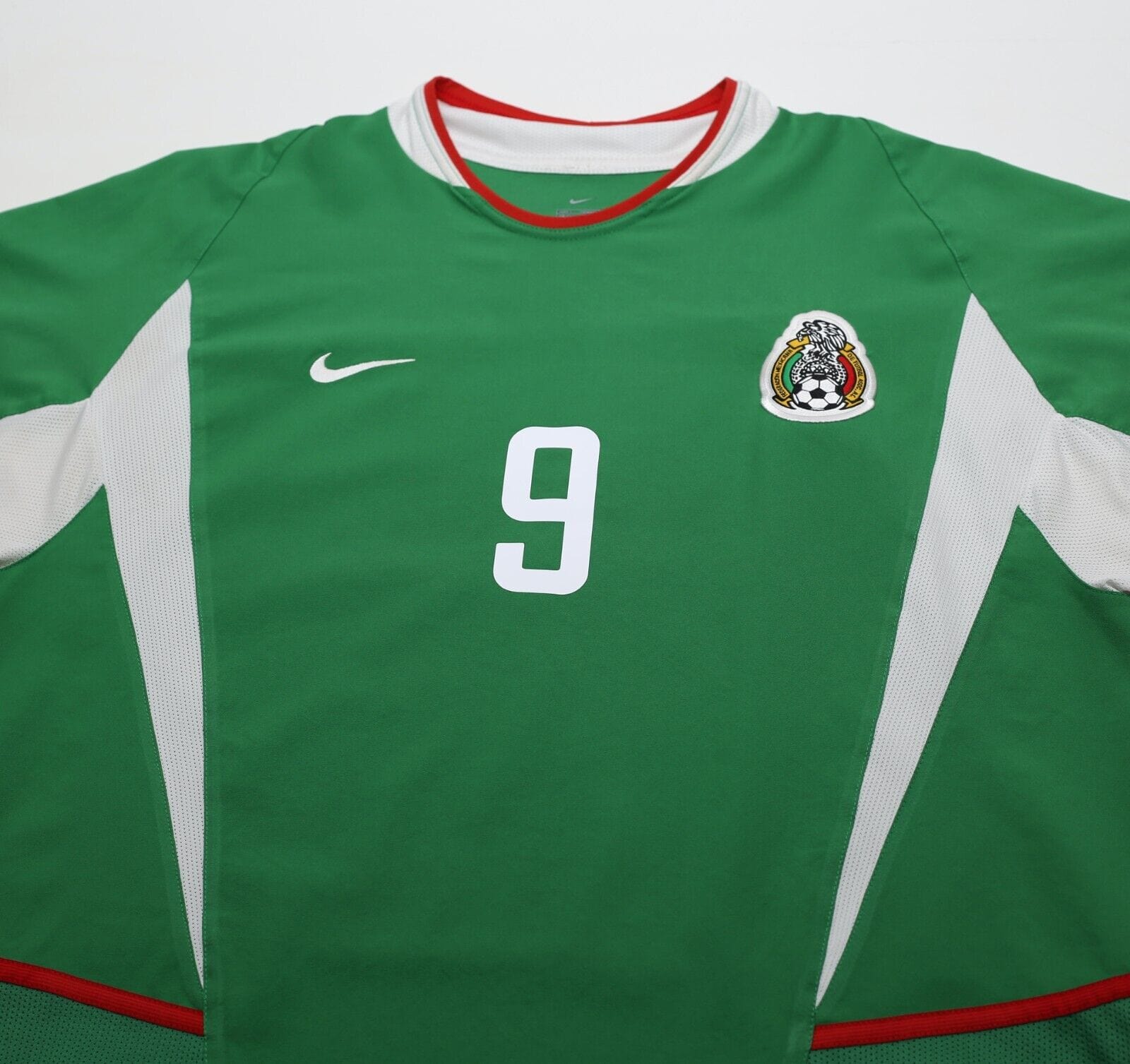 2003/04 J. BORGETTI #9 Mexico Vintage Nike Home Football Shirt (L)