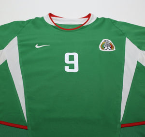 2003/04 J. BORGETTI #9 Mexico Vintage Nike Home Football Shirt (L)