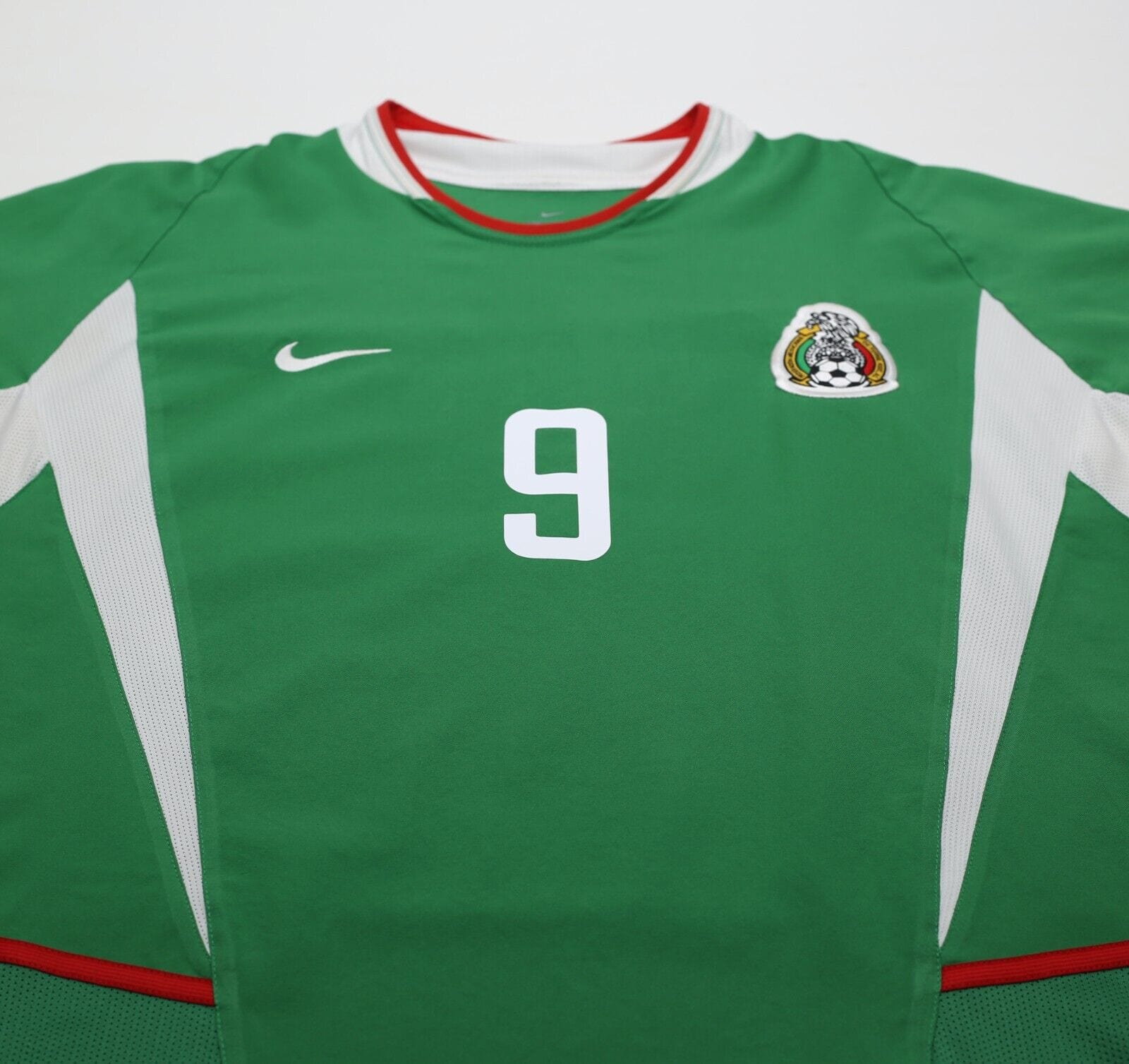 2003/04 J. BORGETTI #9 Mexico Vintage Nike Home Football Shirt (L)