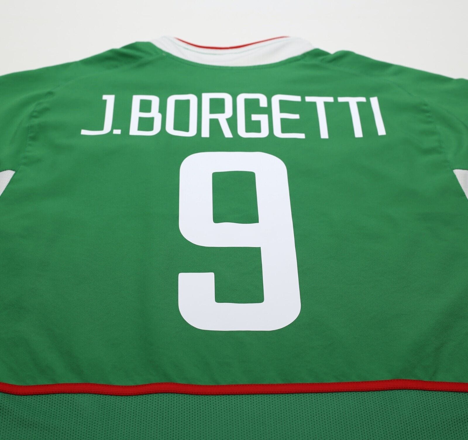 2003/04 J. BORGETTI #9 Mexico Vintage Nike Home Football Shirt (L)