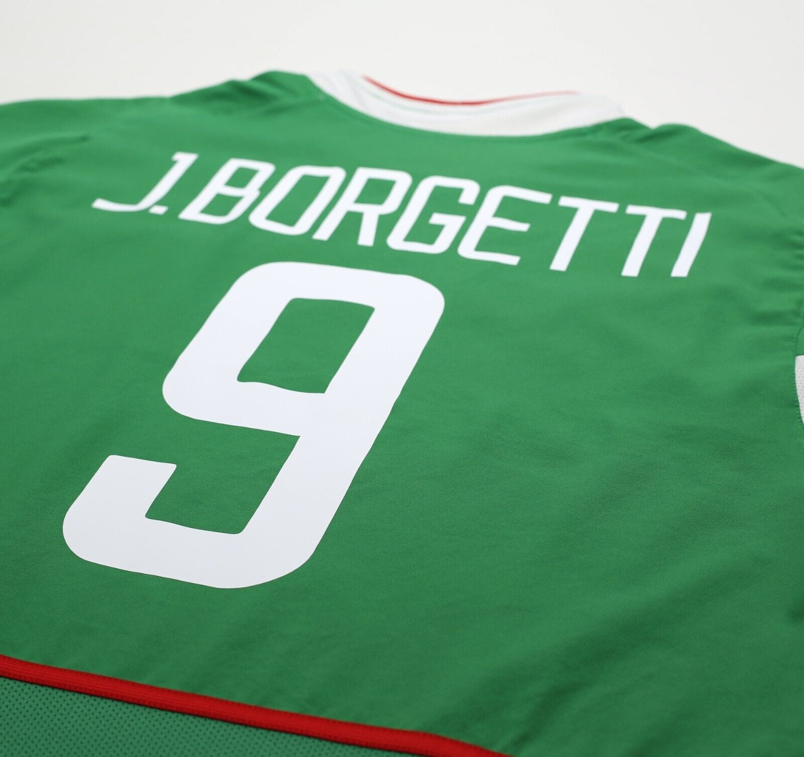 2003/04 J. BORGETTI #9 Mexico Vintage Nike Home Football Shirt (L)