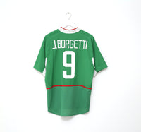 2003/04 J. BORGETTI #9 Mexico Vintage Nike Home Football Shirt (L)