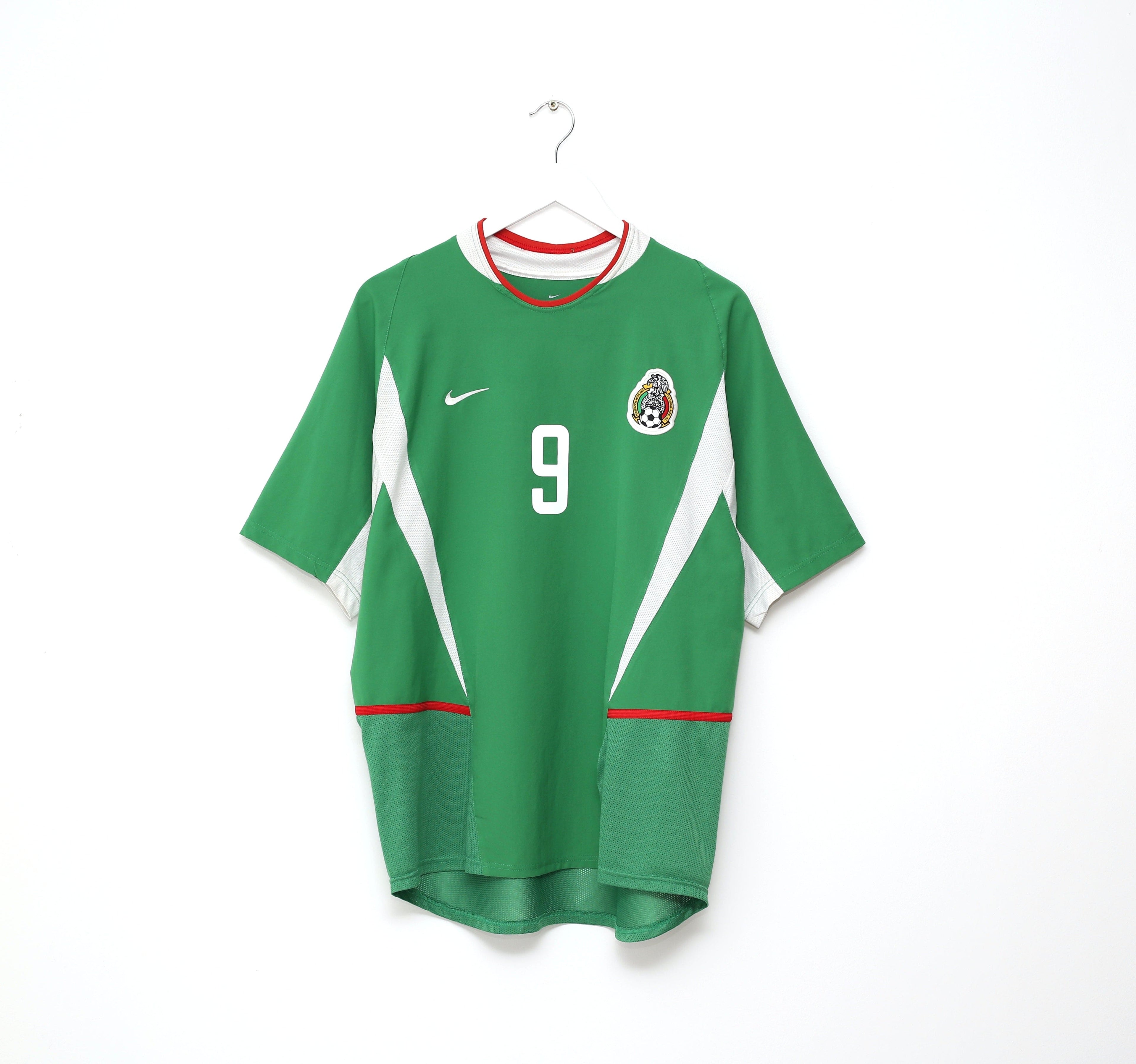 2003/04 J. BORGETTI #9 Mexico Vintage Nike Home Football Shirt (L)
