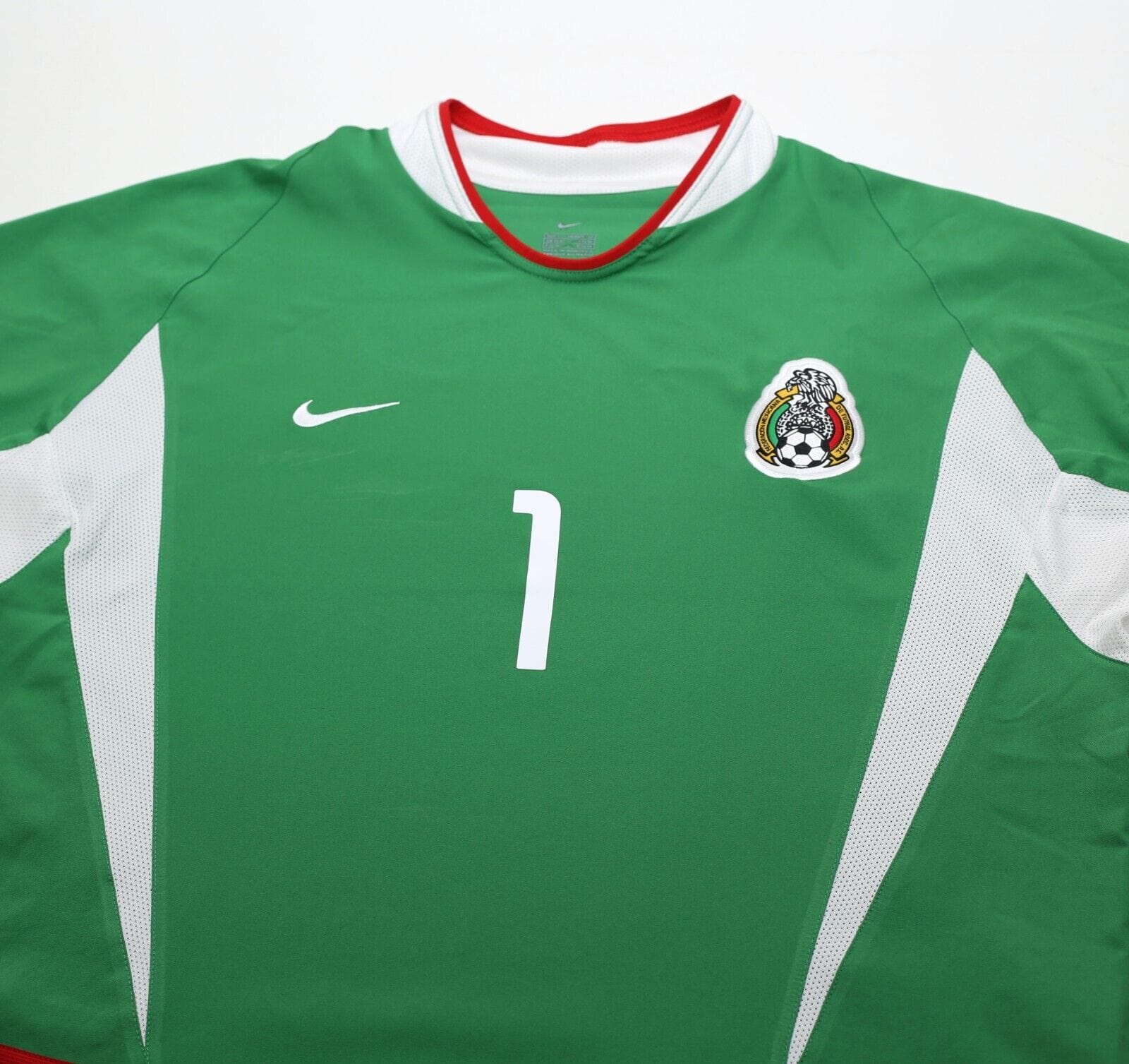 2003/04 J. CAMPOS #1 Mexico Vintage Nike Home Football Shirt (L)