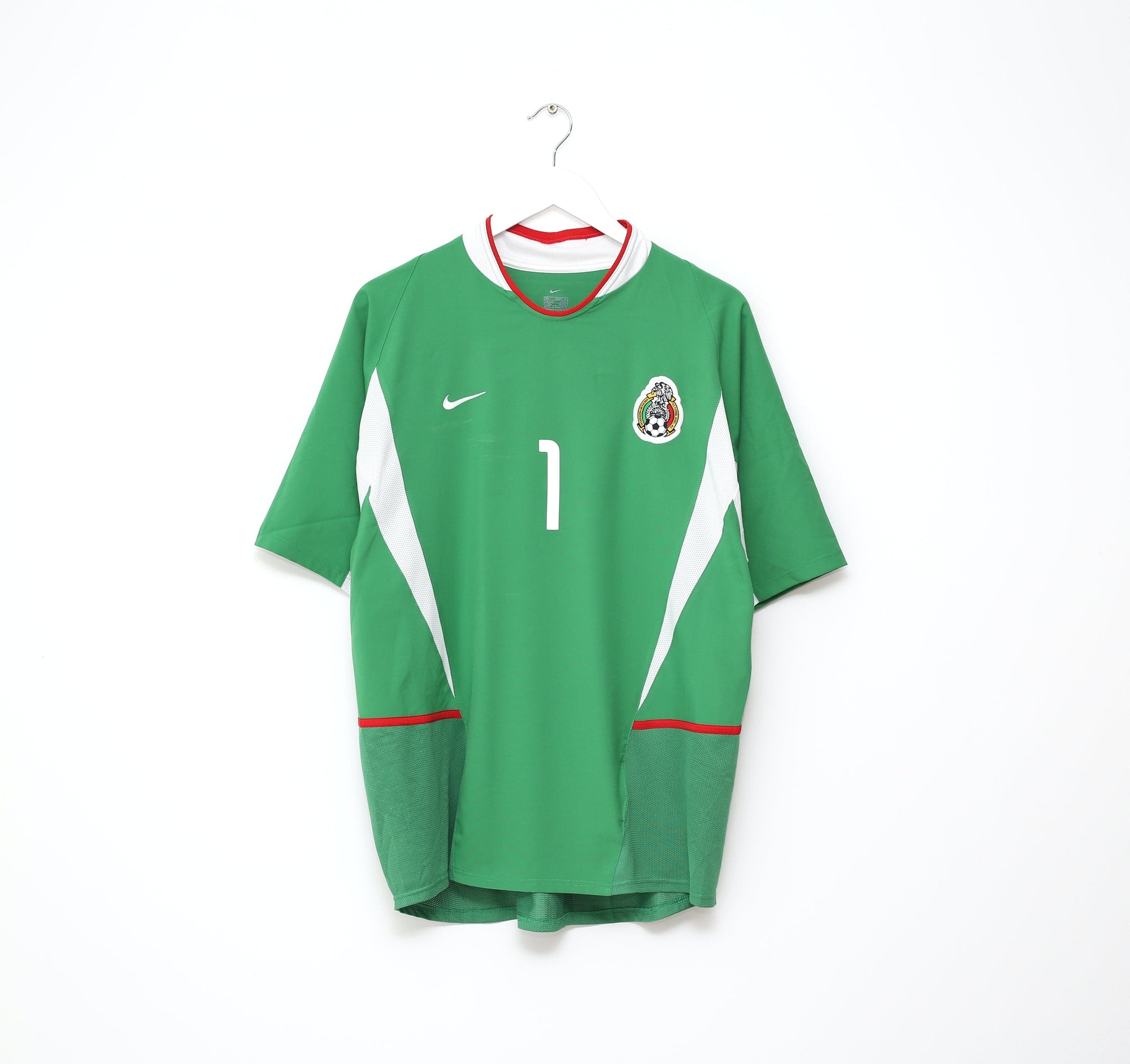 2003/04 J. CAMPOS #1 Mexico Vintage Nike Home Football Shirt (L)