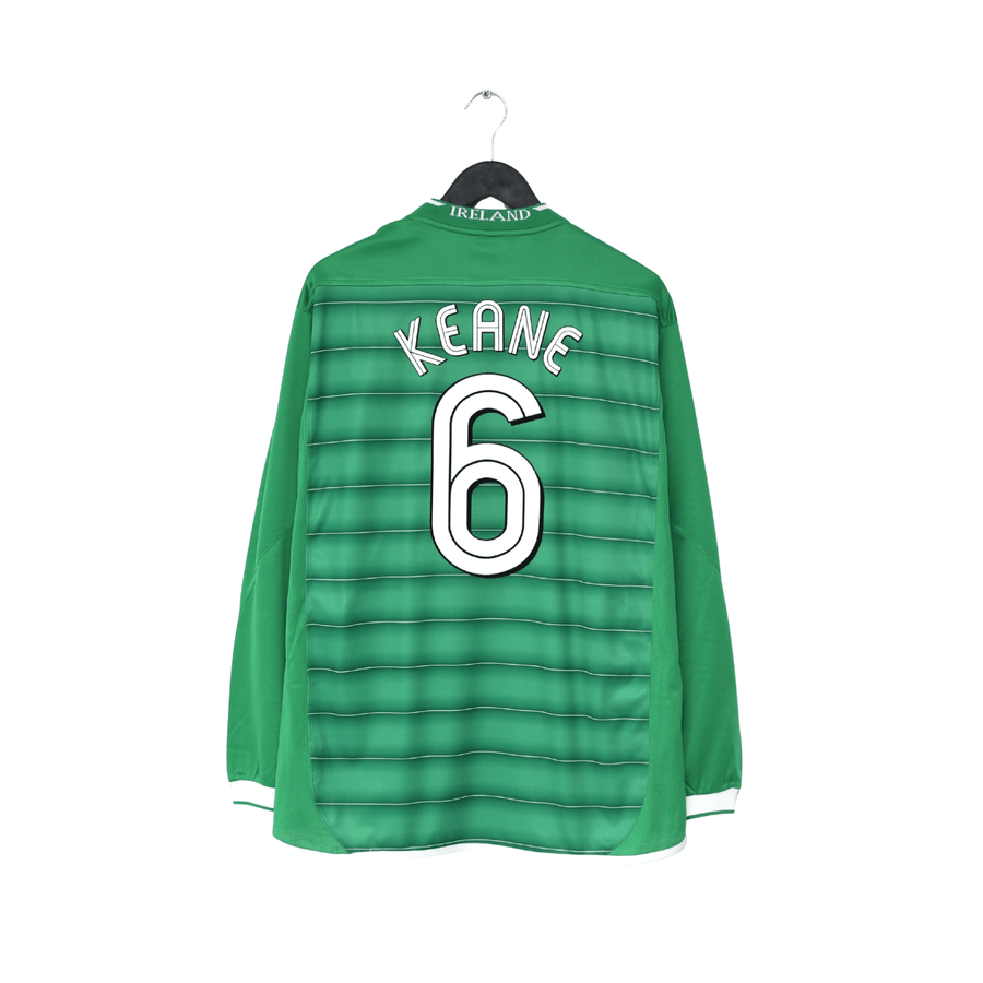 2003/04 KEANE #6 Ireland Vintage Umbro Long Sleeve Home Football Shirt (L)