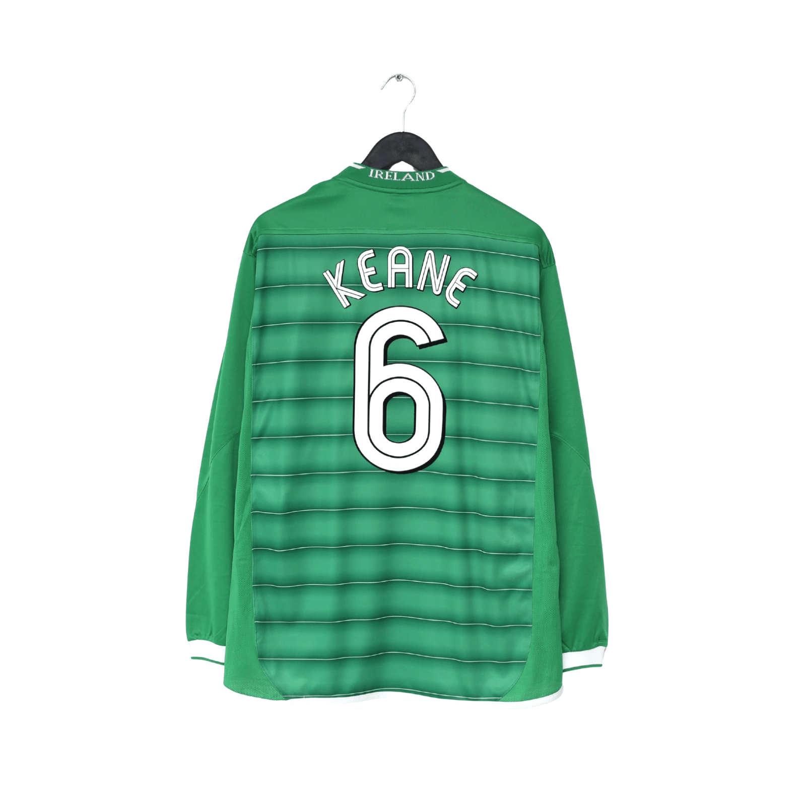 2003/04 KEANE #6 Ireland Vintage Umbro Long Sleeve Home Football Shirt (L)