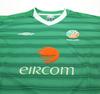 2003/04 KEANE #6 Ireland Vintage Umbro Long Sleeve Home Football Shirt (L)