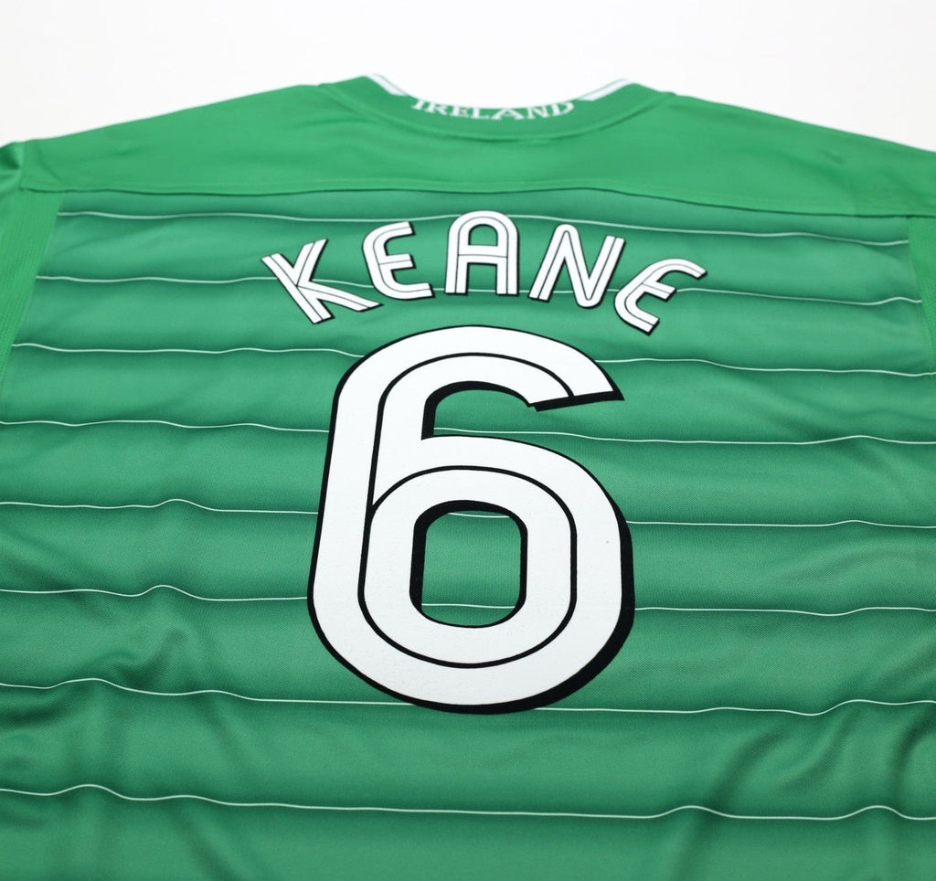 2003/04 KEANE #6 Ireland Vintage Umbro Long Sleeve Home Football Shirt (L)