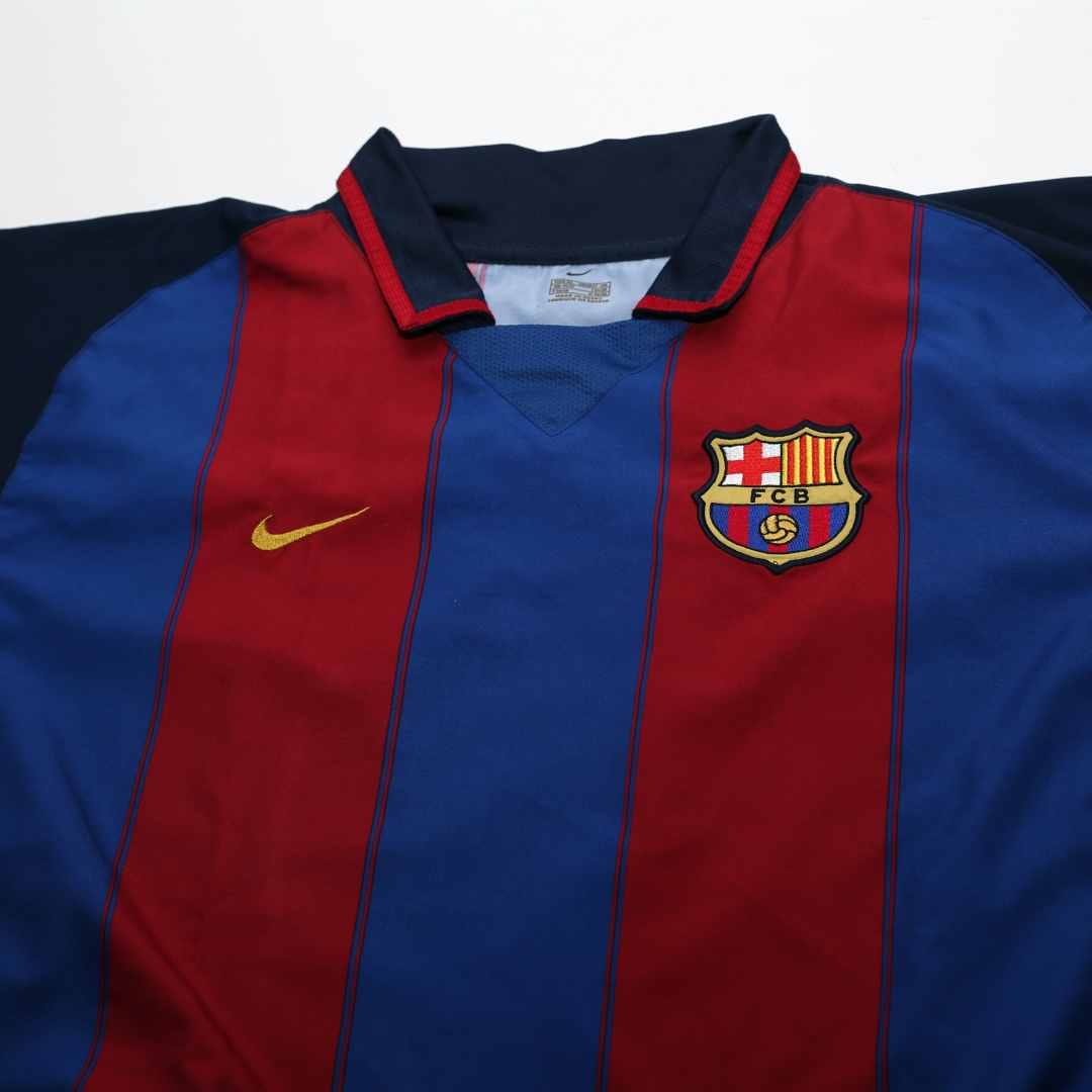2003/04 Larsson #7 Barcelona Vintage Nike Home Football Shirt (XL)