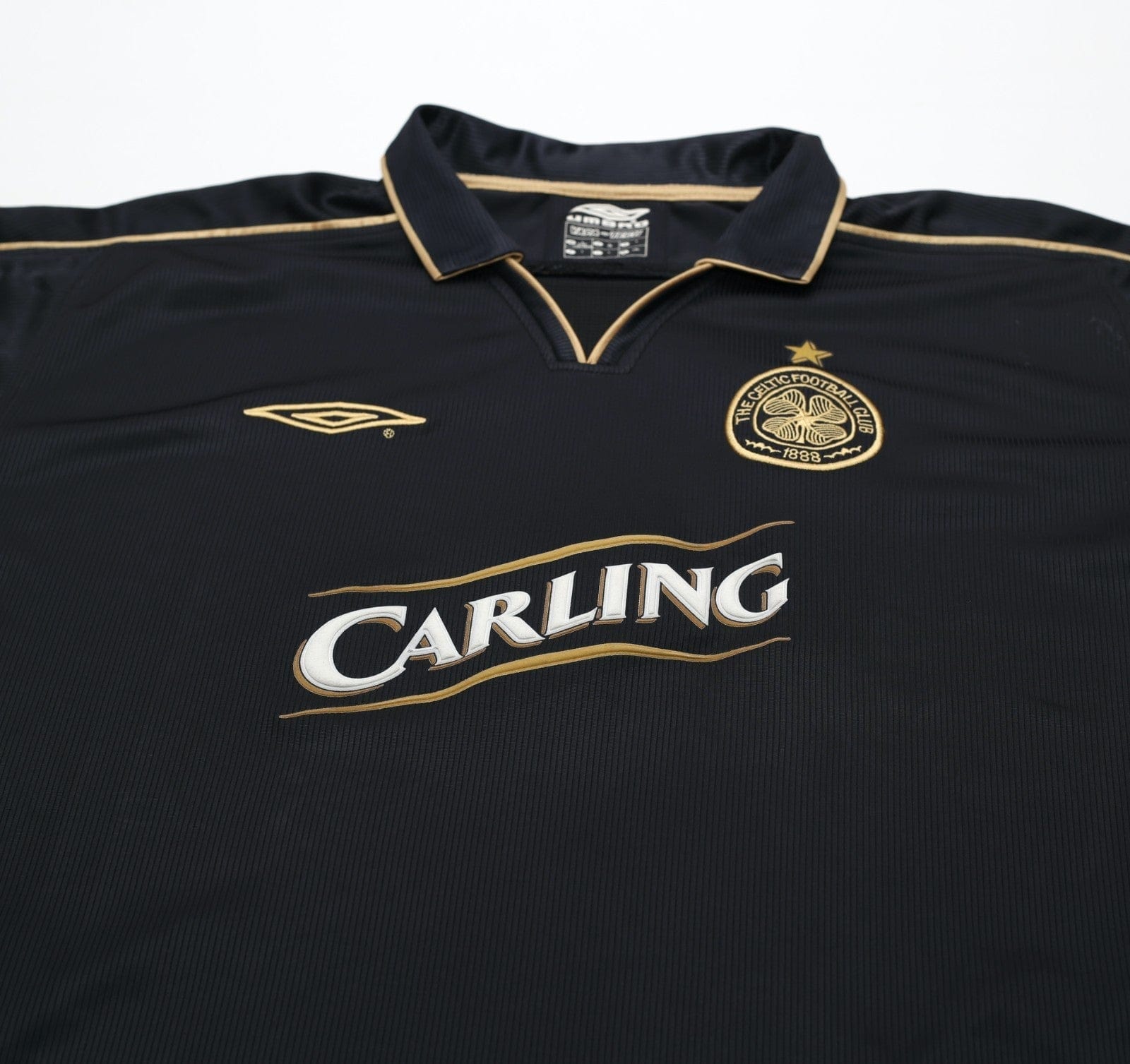 2003/04 LARSSON #7 Celtic Vintage Umbro European Away Football Shirt (L)