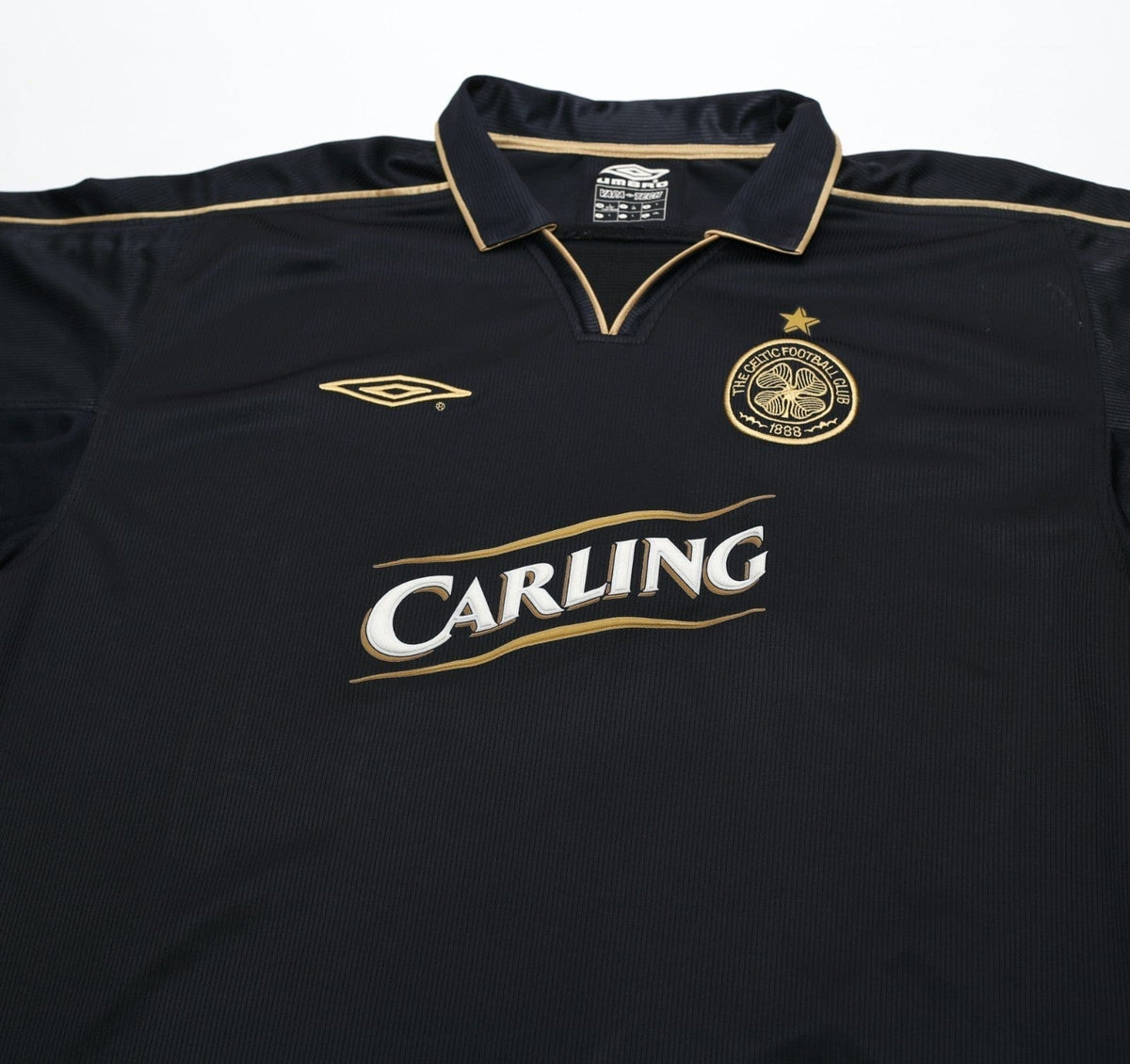 2003/04 LARSSON #7 Celtic Vintage Umbro European Away Football Shirt (L)