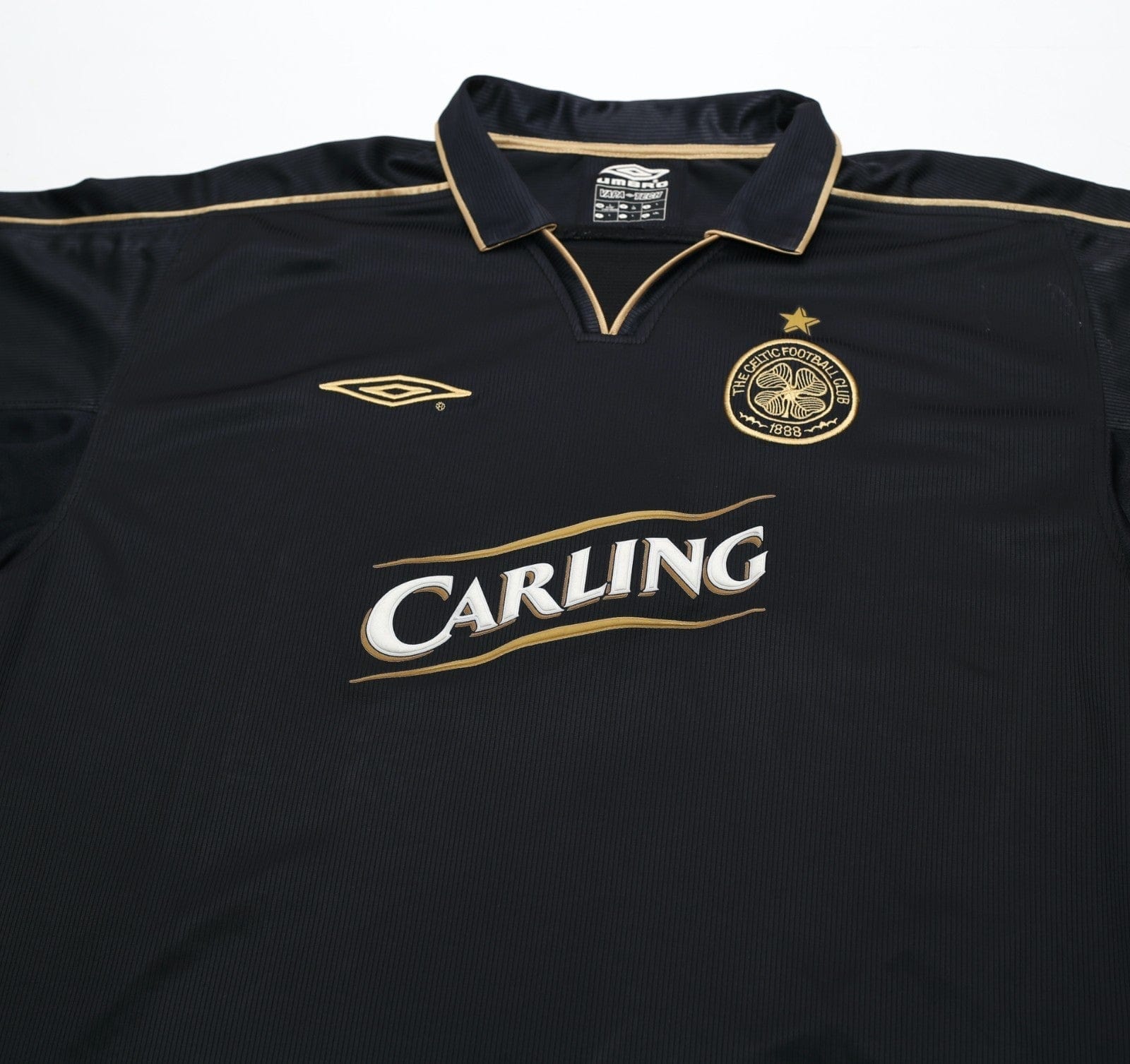 2003/04 LARSSON #7 Celtic Vintage Umbro European Away Football Shirt (L)